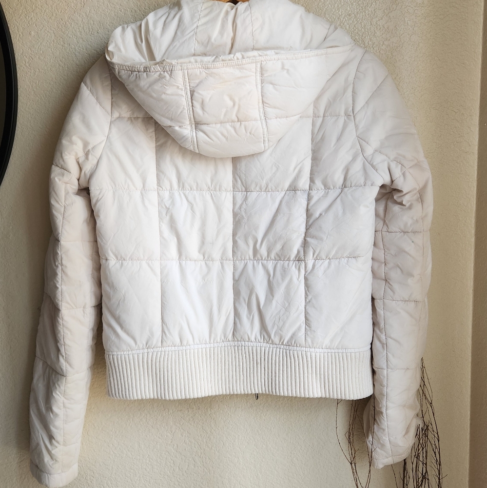 HOLLISTER CO Vintage Feather Down White Puffer Jacket Womens Size M - Picture 2 of 9